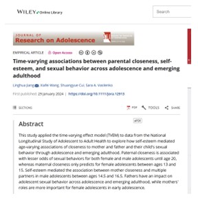 Featured Article: Parental Closeness and Sexual&nbsp;Behavior